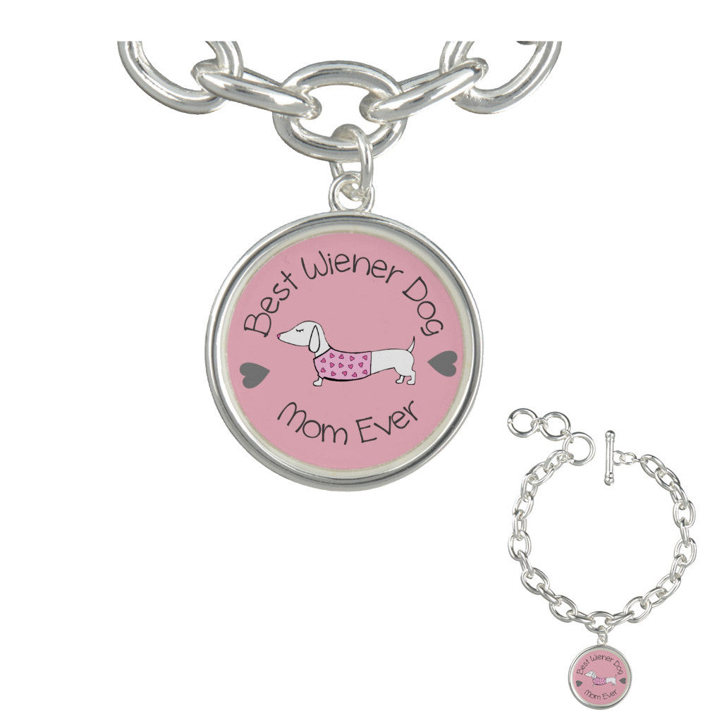 Best Wiener Dog Mom Charm Bracelet, The Smoothe Store