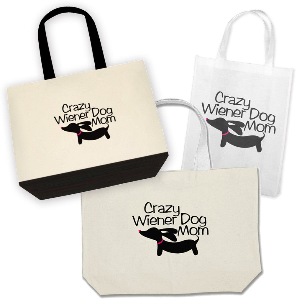 Crazy Wiener Dog Mom Dachshund Tote Bags, The Smoothe Store