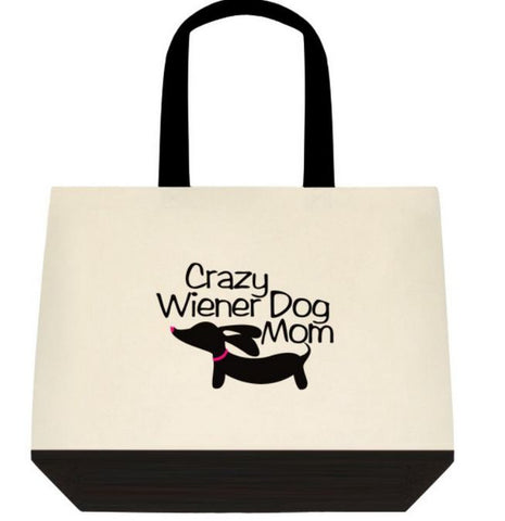 Crazy Wiener Dog Mom Dachshund Tote Bags, The Smoothe Store