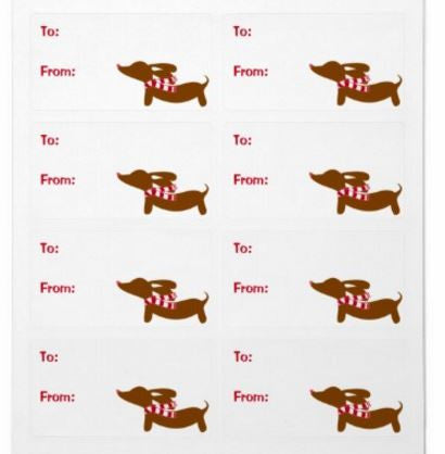Dachshund Christmas Gift Labels (8 per sheet), The Smoothe Store