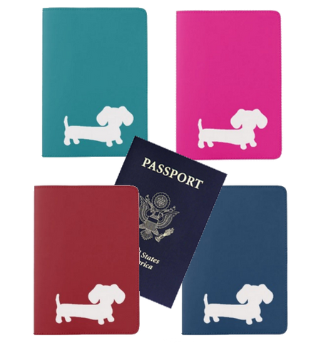 Dachshund Passport Holder in Pink, Teal, Navy or Red, The Smoothe Store