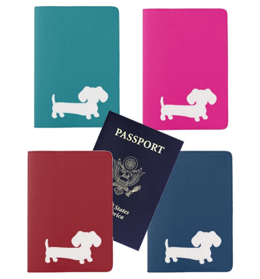 Dachshund Passport Holder in Pink, Teal, Navy or Red, The Smoothe Store