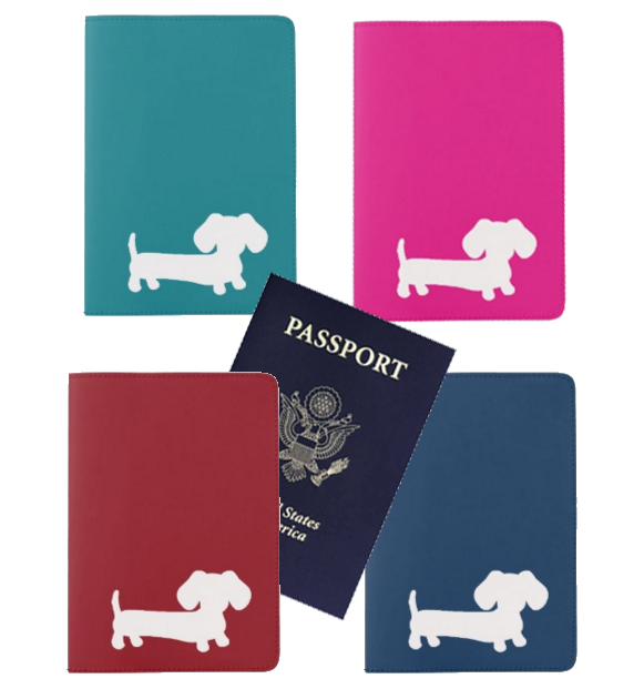 Dachshund Passport Holder in Pink, Teal, Navy or Red, The Smoothe Store