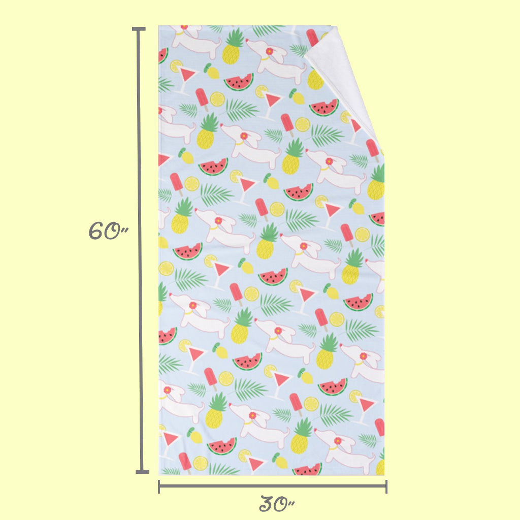 Tutti Frutti Doxie Cutie Beach Towel, The Smoothe Store