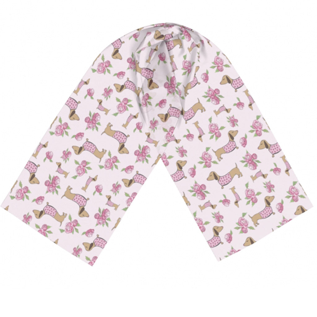 Dachshund Scarf Wrap | Lightweight Pink Floral, The Smoothe Store