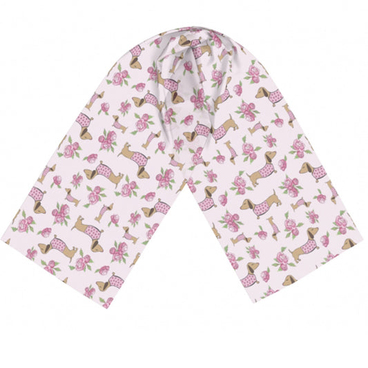 Dachshund Scarf Wrap | Lightweight Pink Floral, The Smoothe Store