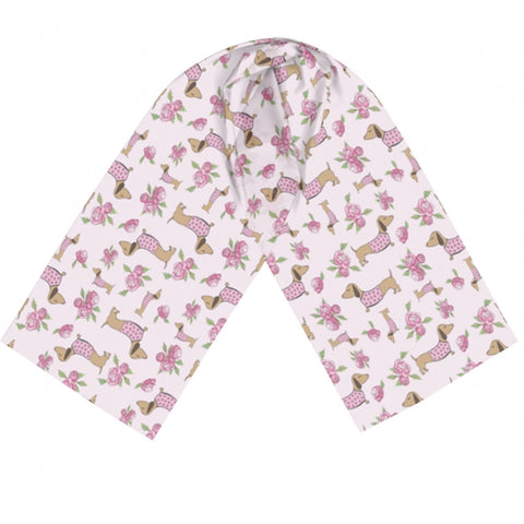 Dachshund Scarf Wrap | Lightweight Pink Floral