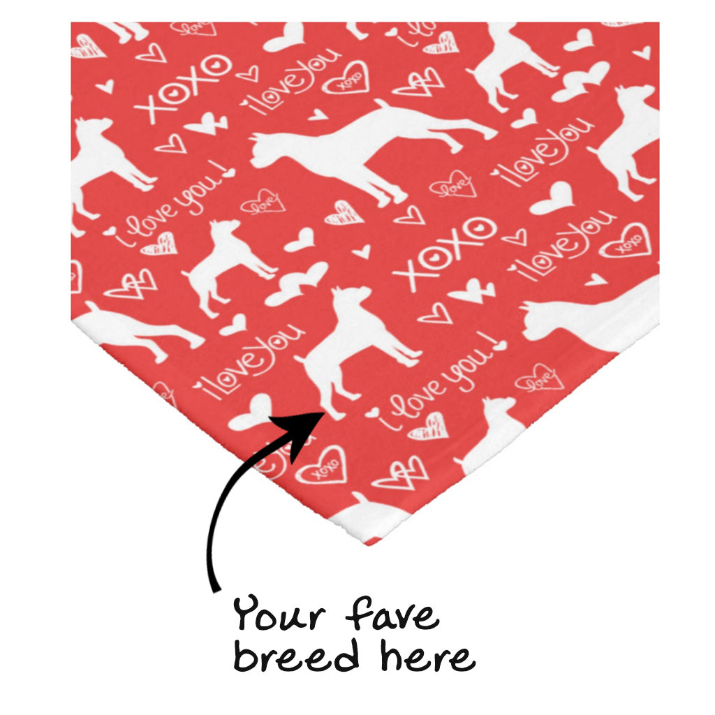 I Love You Dog Blanket - Pick Your Breed, The Smoothe Store