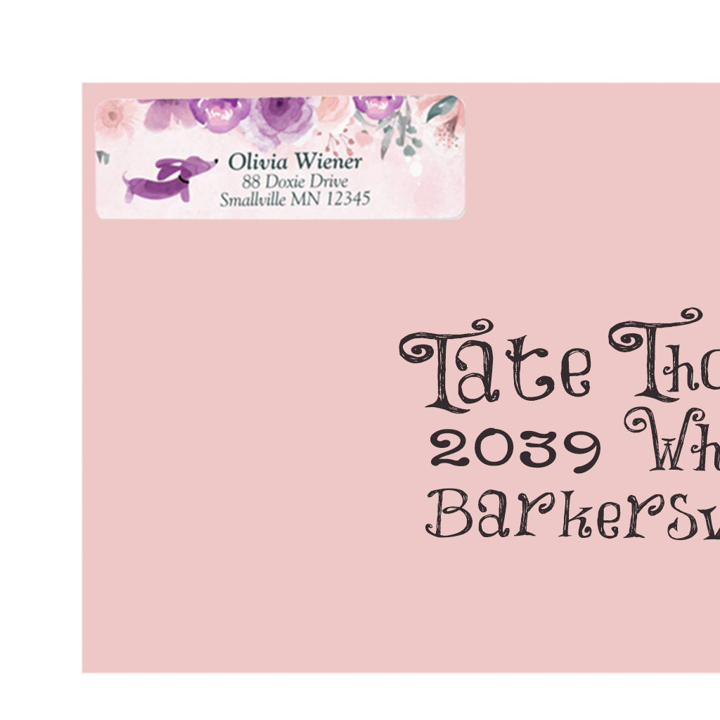Dachshund Return Address Labels | Florals