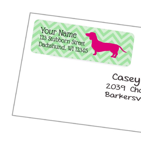 Pink Dachshund Return Address Labels