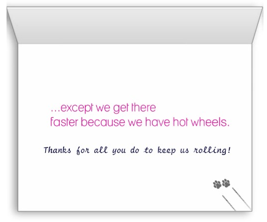 Dachshunds on wheels are just like the other doxies | Note Card, The Smoothe Store
