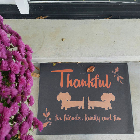 Thanksgiving Autumn Dachshund Doormat