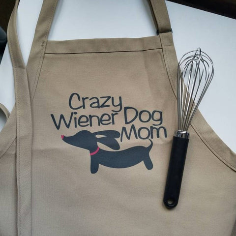 Crazy Wiener Dog Mom Kitchen Apron, The Smoothe Store