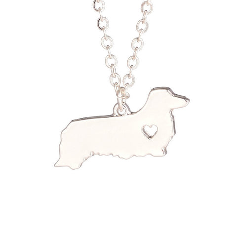 Long Hair Dachshund Heart Necklace | Doxie Mom Gift