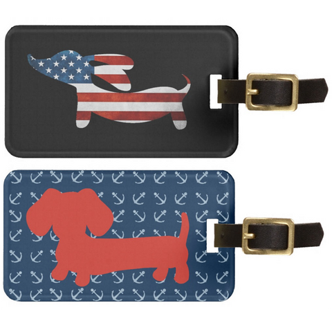 American Wiener or Rainbow Dachshund Luggage Bag Tags, The Smoothe Store