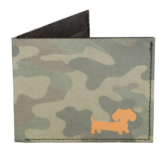 Orange & Camo Dachshund Men's Billfold Wallet, The Smoothe Store