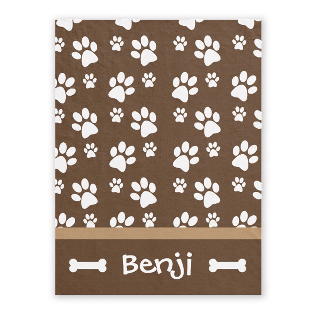 Personalized Dog Blanket Paw Prints