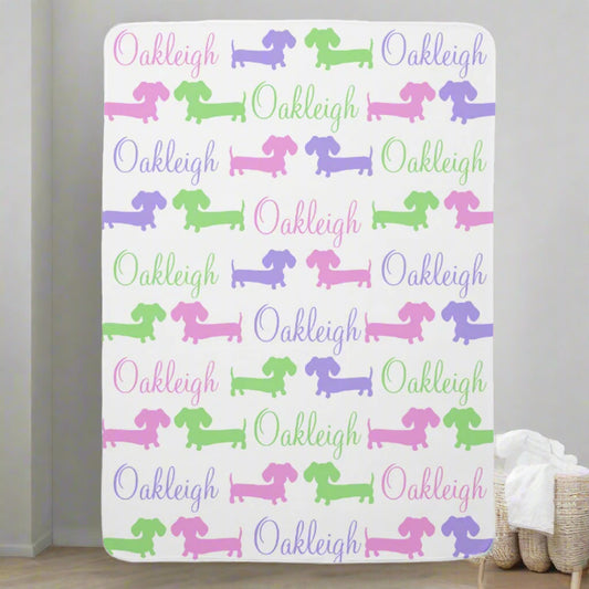 Personalized Dachshund Nursery Blankets, The Smoothe Store
