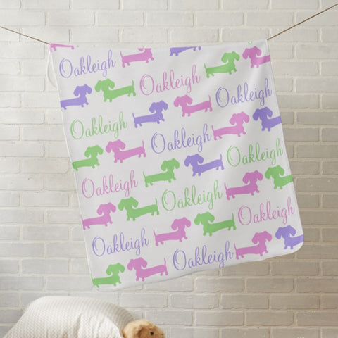 Personalized Dachshund Nursery Blankets