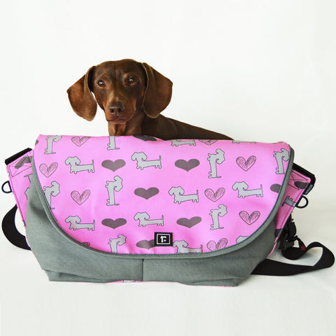 Pastel Dachshund Messenger Bag, The Smoothe Store