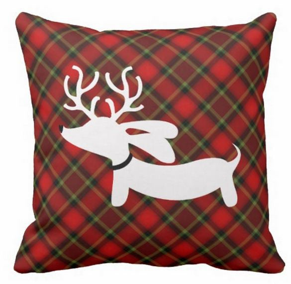 Reindeer Dachshund Holiday Accent Pillow, The Smoothe Store