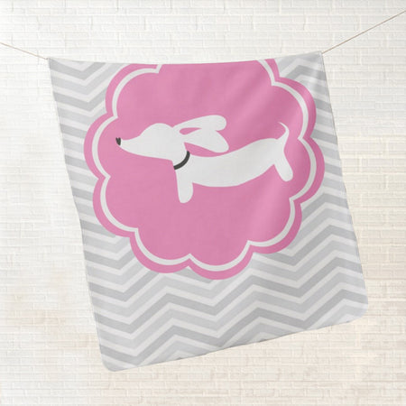 Pink Dachshund Fleece Baby Blanket, The Smoothe Store