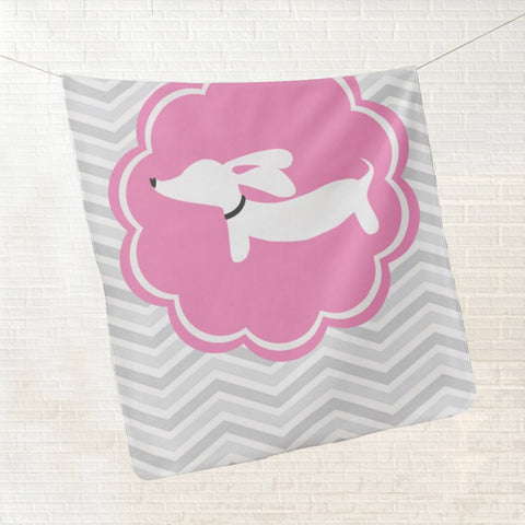 Pink Dachshund Fleece Baby Blanket, The Smoothe Store