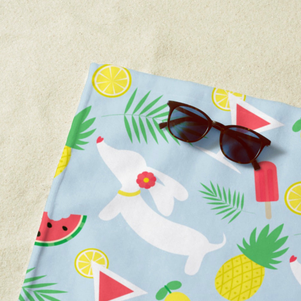 Tutti Frutti Doxie Cutie Beach Towel, The Smoothe Store