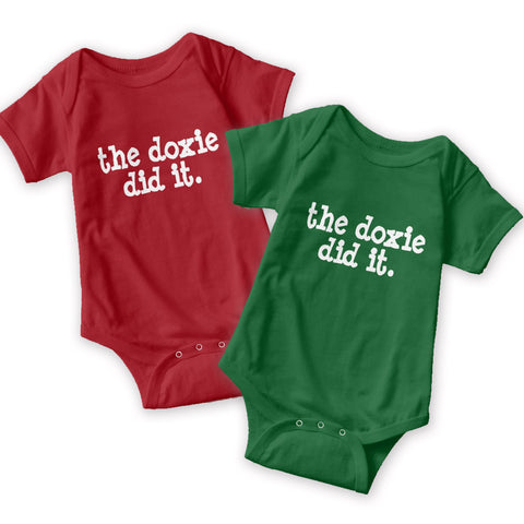 The Doxie Did It | One Piece Baby Onesie