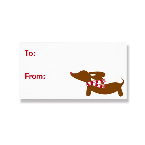 Dachshund Christmas Gift Labels (8 per sheet), The Smoothe Store