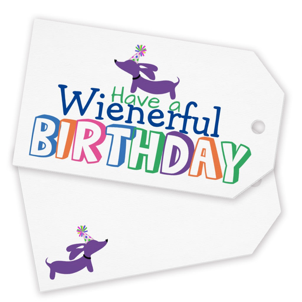 Wienerful Birthday Dachshund Greeting Card and Gift Tags, The Smoothe Store