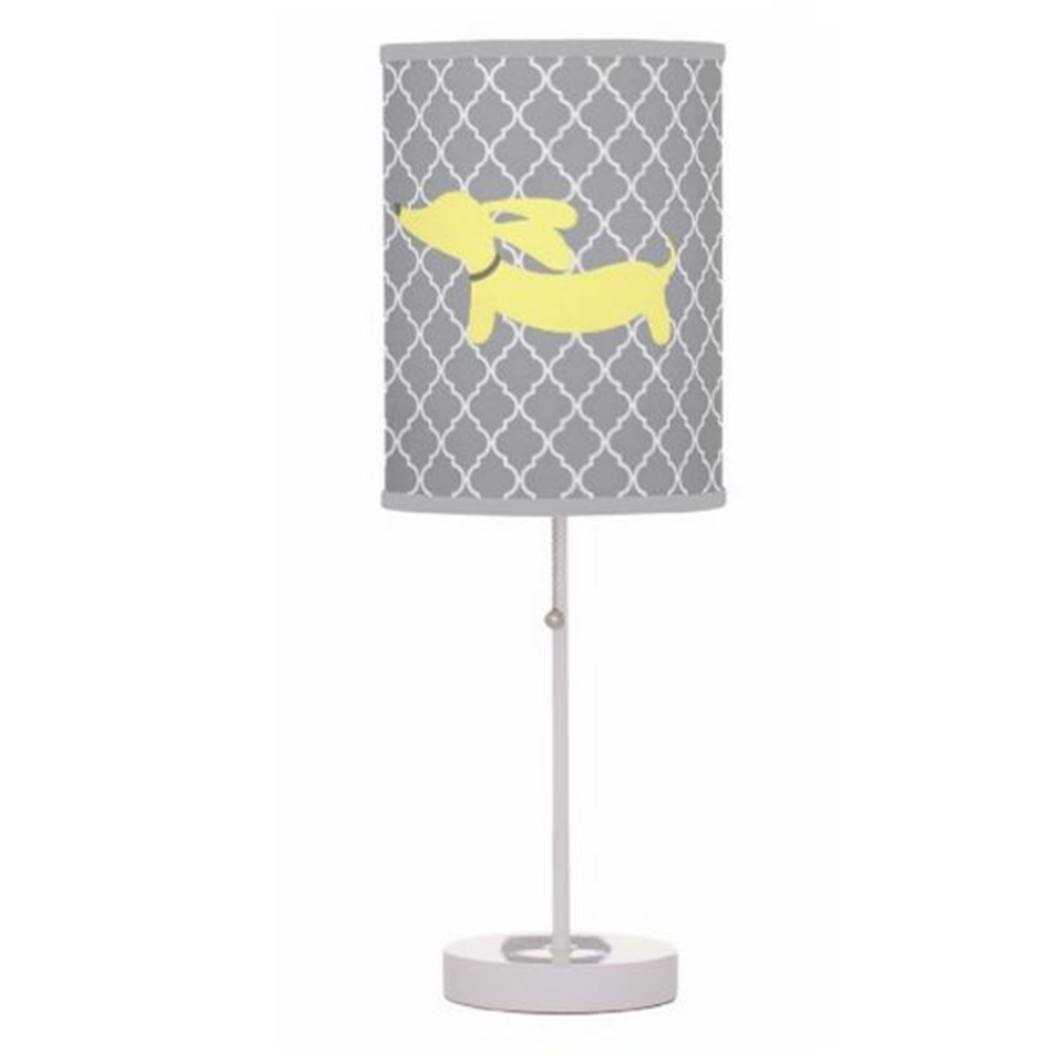 Yellow and Gray Sausage Dog Table Lamp, The Smoothe Store