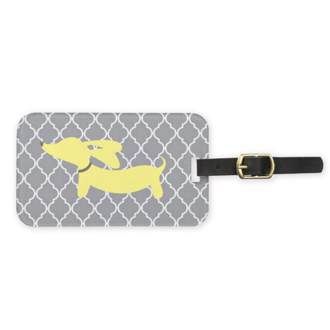 Dachshund Luggage Bag Tags - Pink, Blue or Yellow, The Smoothe Store