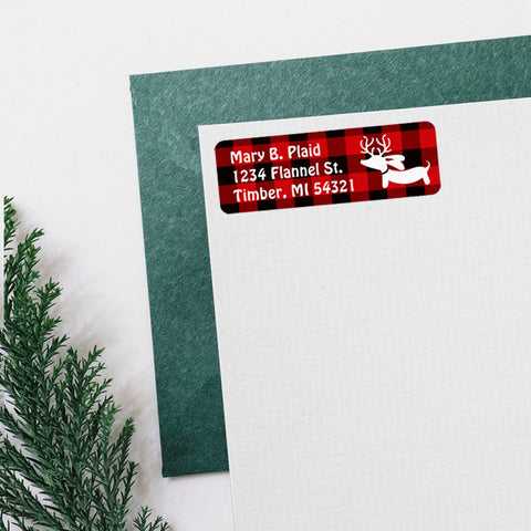 Reindeer Dachshund Christmas Return Address Labels, The Smoothe Store