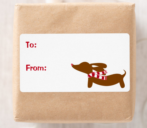 Dachshund Christmas | Sticky Gift Labels