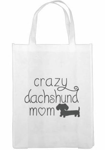Crazy Dachshund Mom Tote Bags