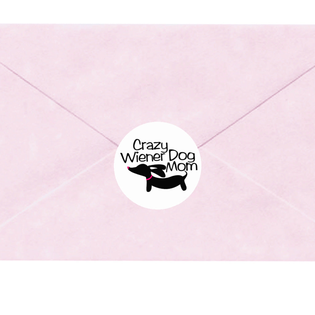 Crazy Wiener Dog Mom Stickers & Seals, The Smoothe Store