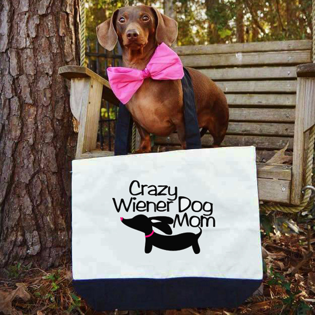 Crazy Wiener Dog Mom Dachshund Tote Bags, The Smoothe Store