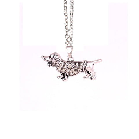 Wiener Dog Necklace | Vintage Inspired Pink or Clear