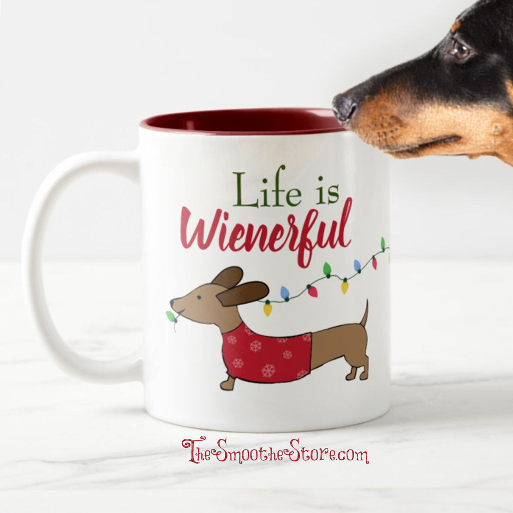 It's a Wienerful Life Dachshund Christmas Coffee Mug