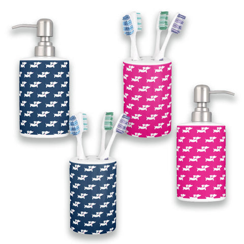 Dachshund Bathroom Toothbrush Holder and Soap Dispenser Set, The Smoothe Store
