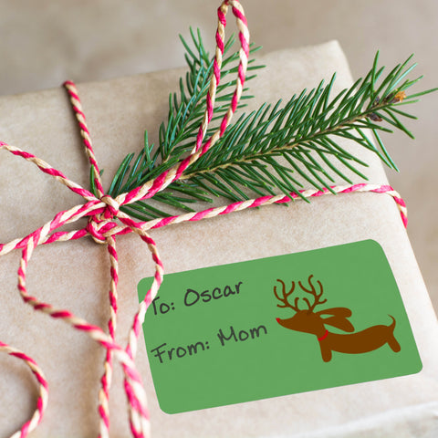 Dachshund Christmas Gift Labels (18 per sheet), The Smoothe Store