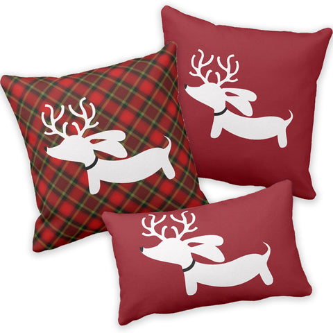Reindeer Dachshund Holiday Accent Pillow, The Smoothe Store