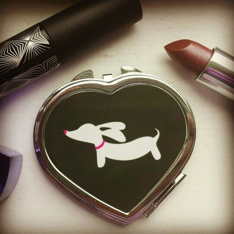 Dachshund Heart Compact Mirror, The Smoothe Store