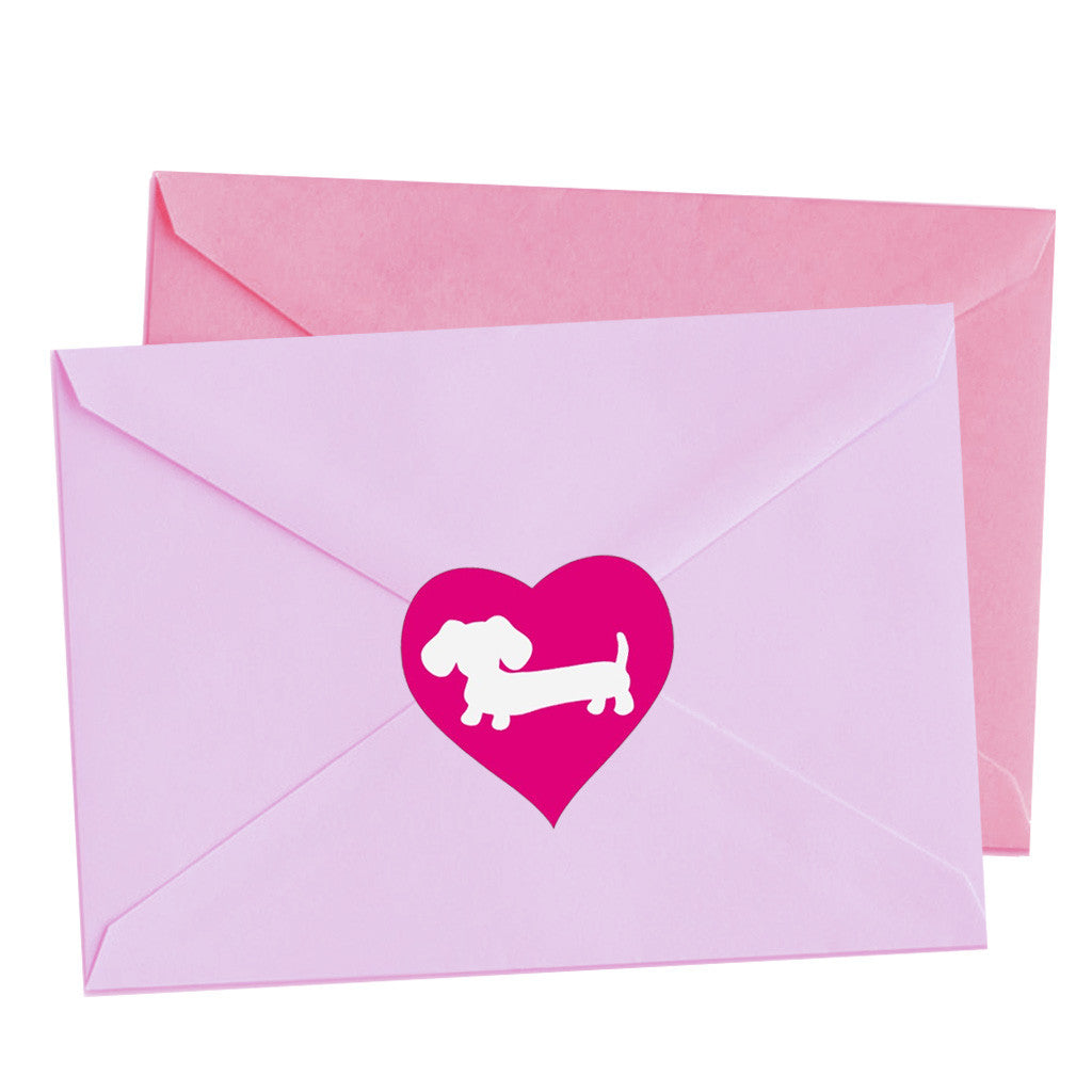 Dachshund Heart Envelope Seals, The Smoothe Store