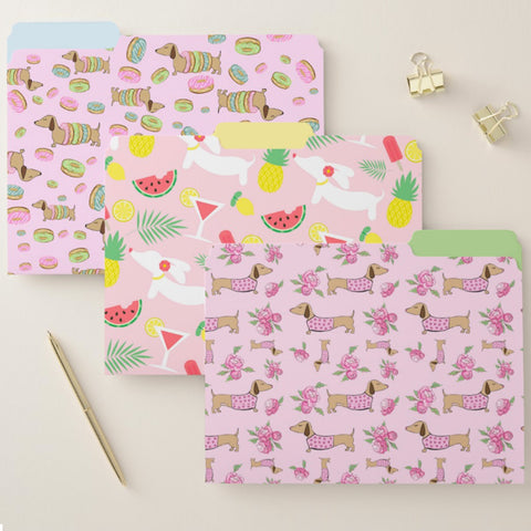 Dachshund Office File Folder Set