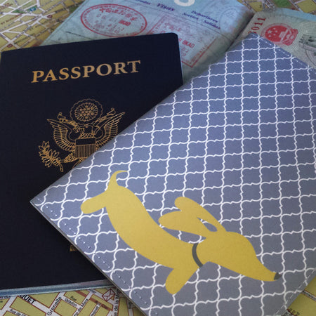 Pink or Yellow Dachshund Passport Cover, The Smoothe Store