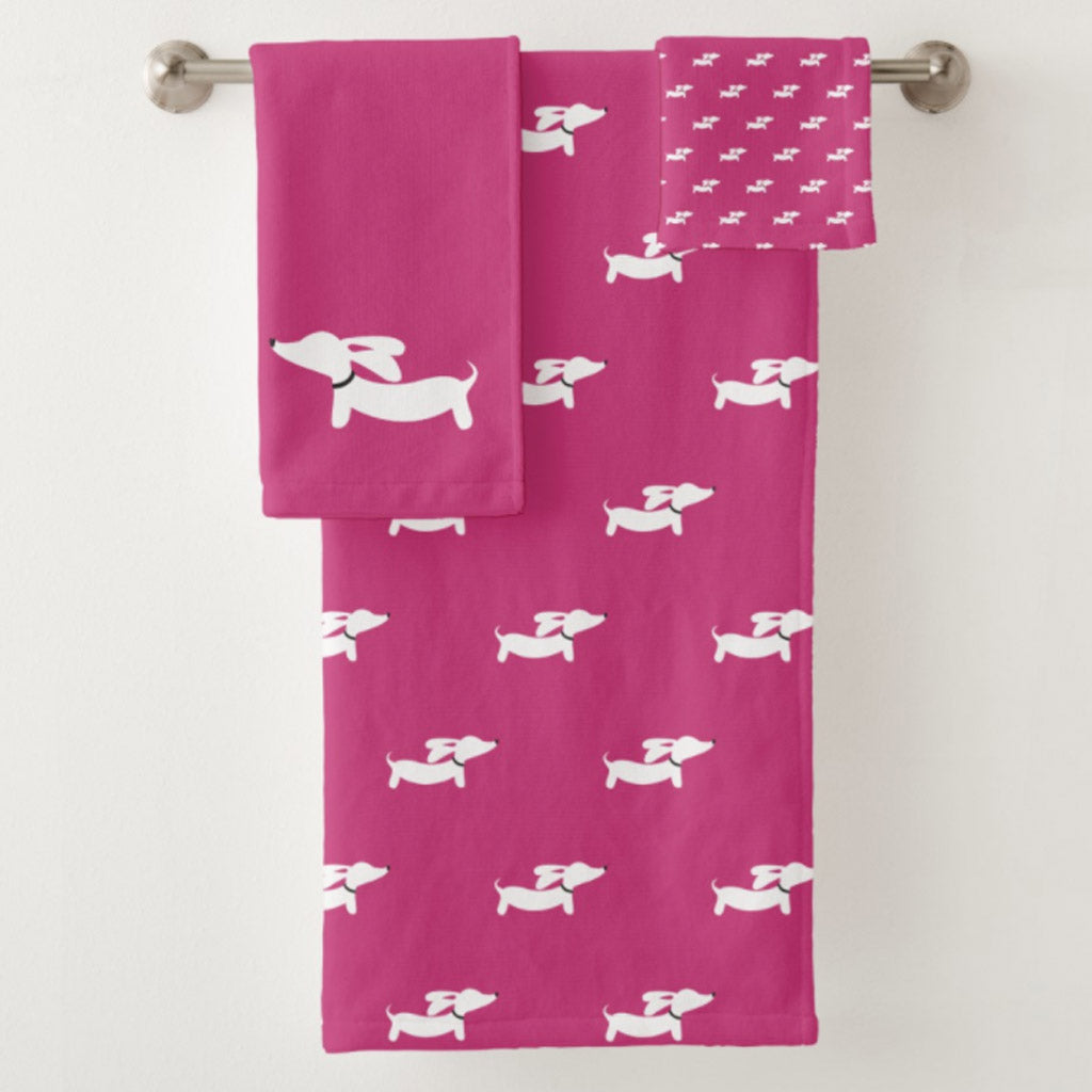 Sausage dog bath towel top