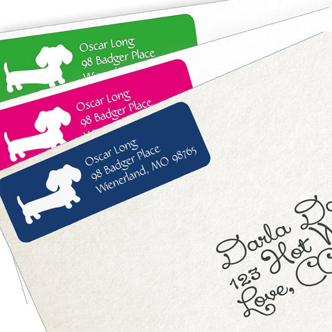 Dachshund Return Address Labels - Lots of Colors