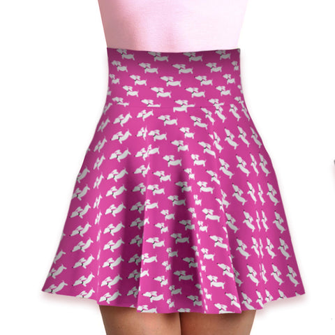 Dachshund Pink Skater Skirt, The Smoothe Store